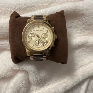 Michael Kors Gold and Tortoise Unisex Watch